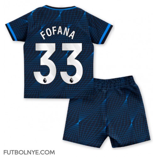 Camiseta Chelsea Wesley Fofana #33 Visitante Equipación para niños 2023-24 manga corta (+ pantalones cortos)